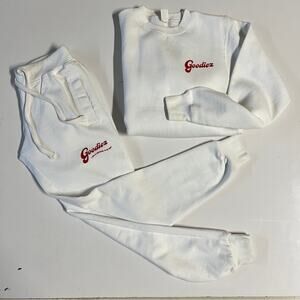 Goodiez Self Love Is The Best Love Sweatshirt & Joggers in White & Red